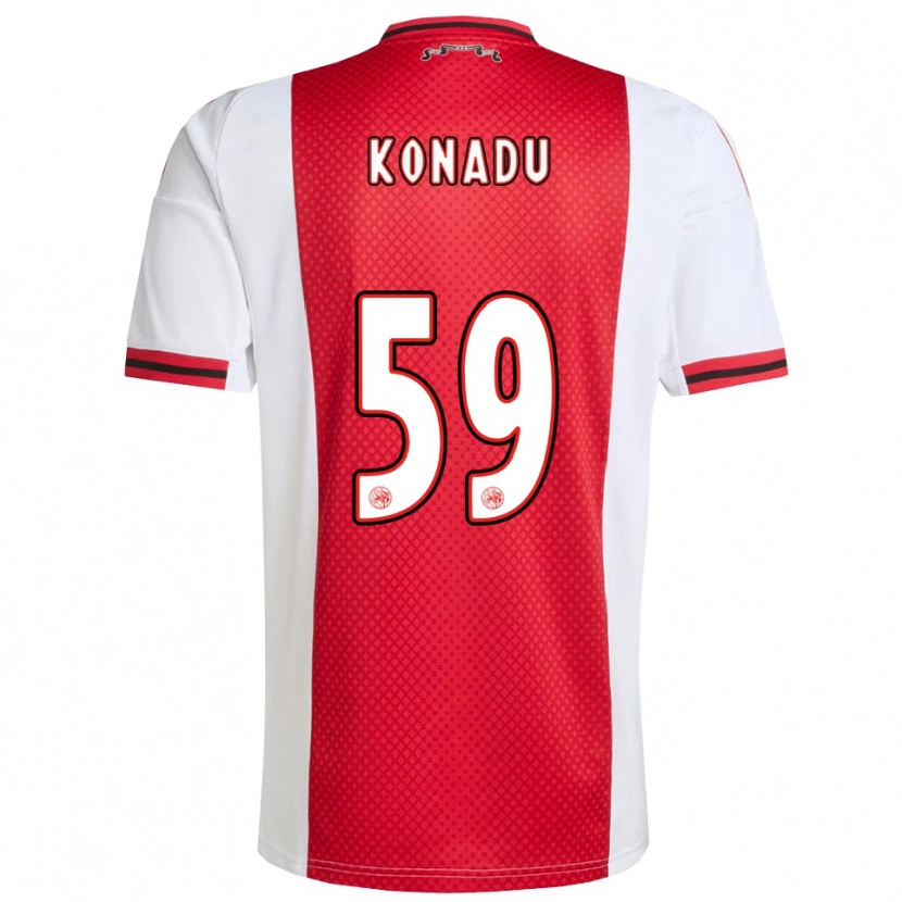 Danxen Homme Maillot Don-Angelo Konadu #59 Rouge Blanc Tenues Domicile 2025/26 T-Shirt