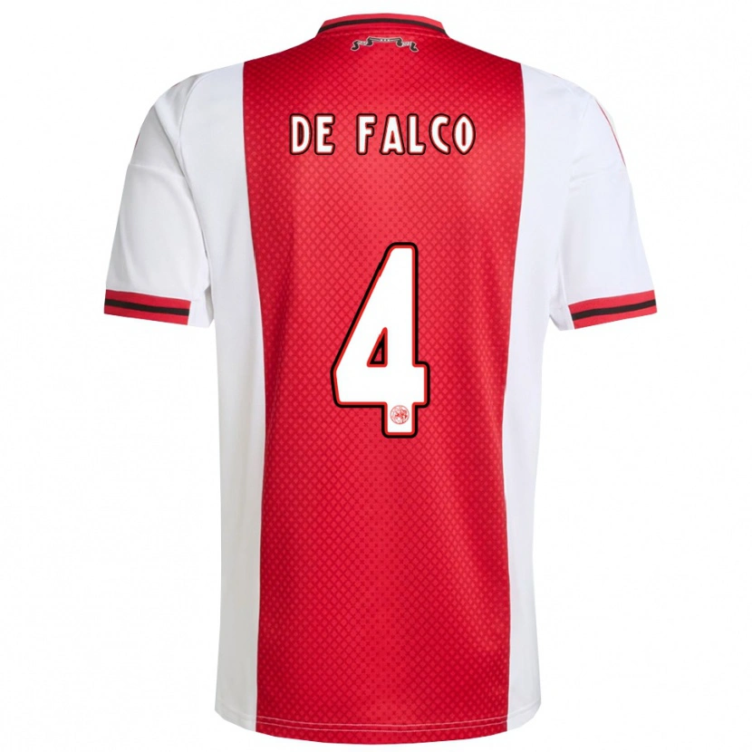 Danxen Homme Maillot Sinclair De Falco #4 Rouge Blanc Tenues Domicile 2025/26 T-Shirt