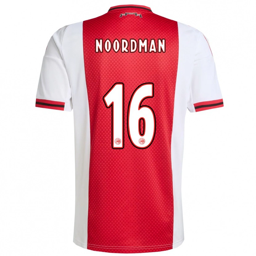 Danxen Homme Maillot Danique Noordman #16 Rouge Blanc Tenues Domicile 2025/26 T-Shirt