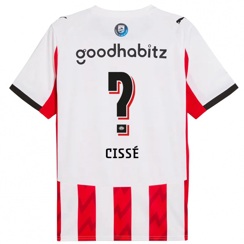 Danxen Homme Maillot Alseny Cissé #0 Rouge Blanc Tenues Domicile 2025/26 T-Shirt