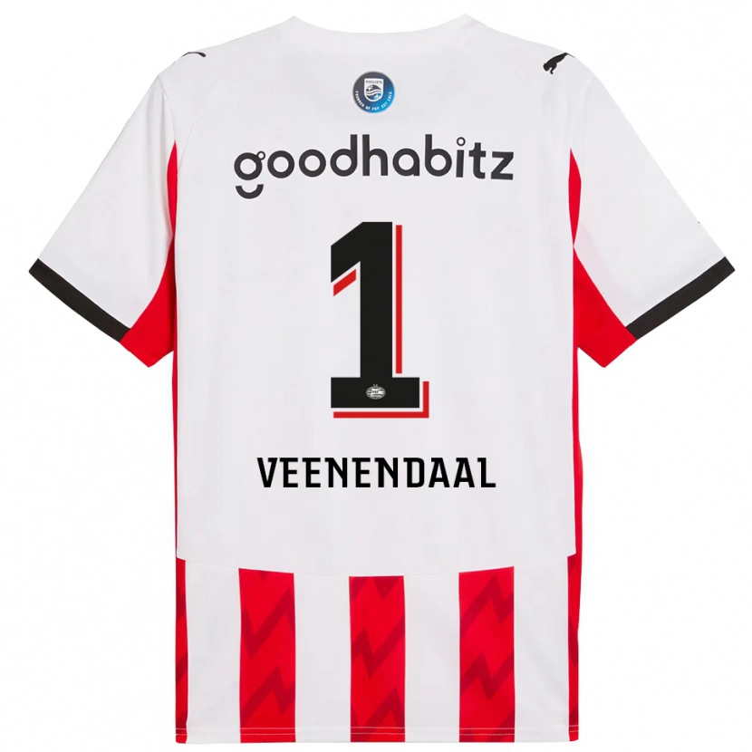 Danxen Homme Maillot Sari Van Veenendaal #1 Rouge Blanc Tenues Domicile 2025/26 T-Shirt