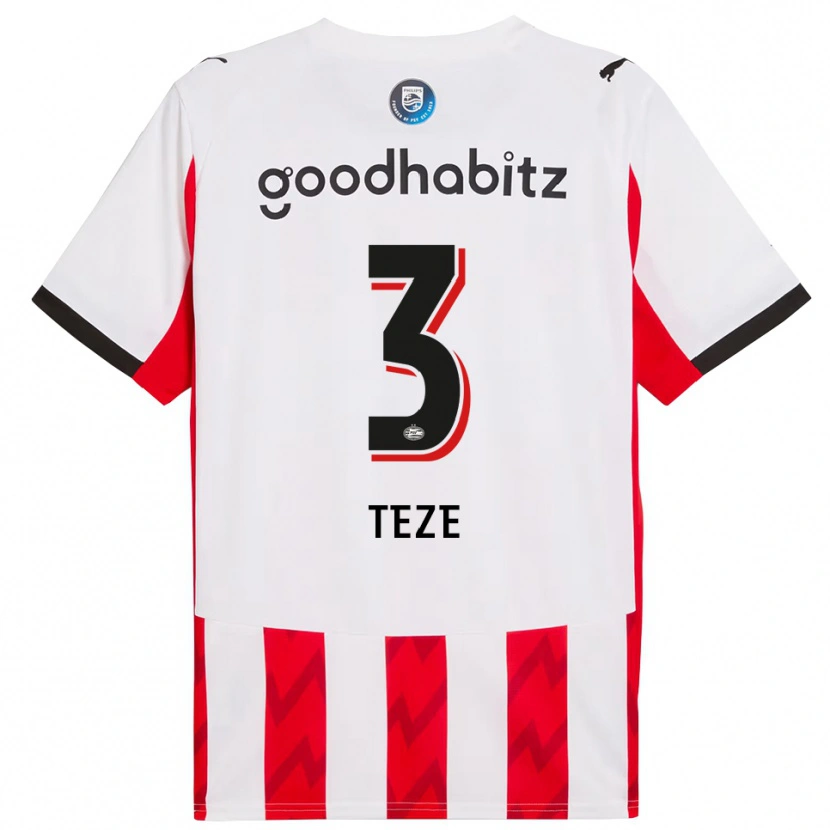 Danxen Homme Maillot Jordan Teze #3 Rouge Blanc Tenues Domicile 2025/26 T-Shirt