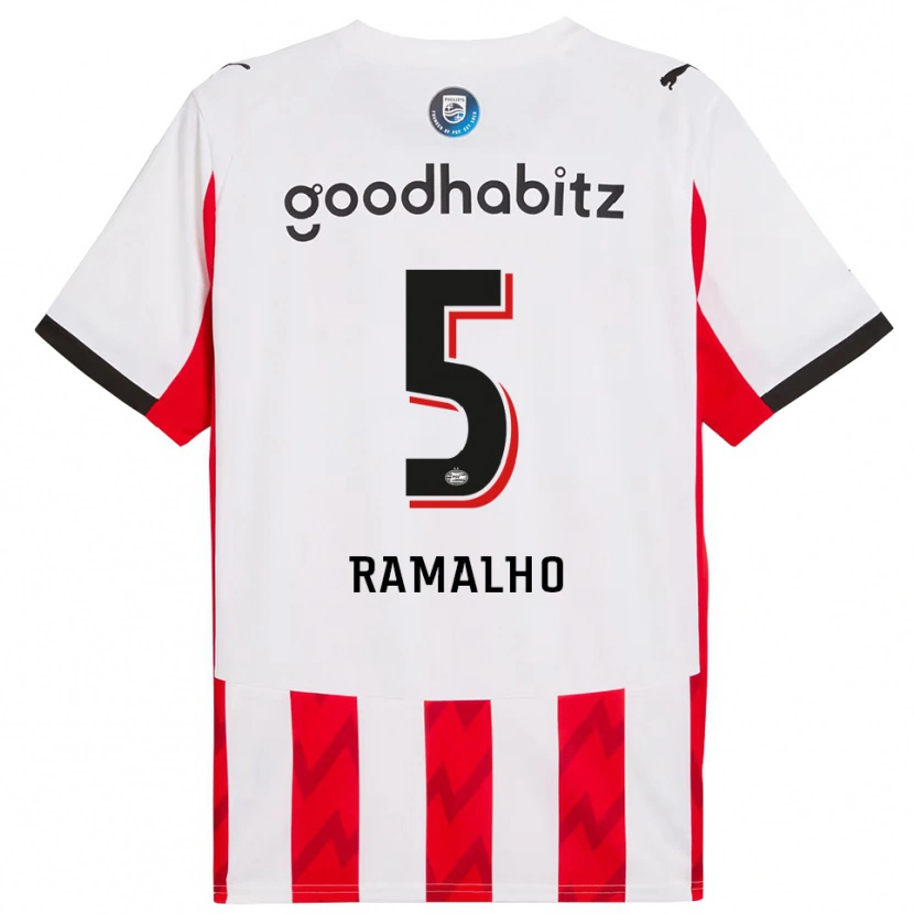 Danxen Homme Maillot Andre Ramalho #5 Rouge Blanc Tenues Domicile 2025/26 T-Shirt