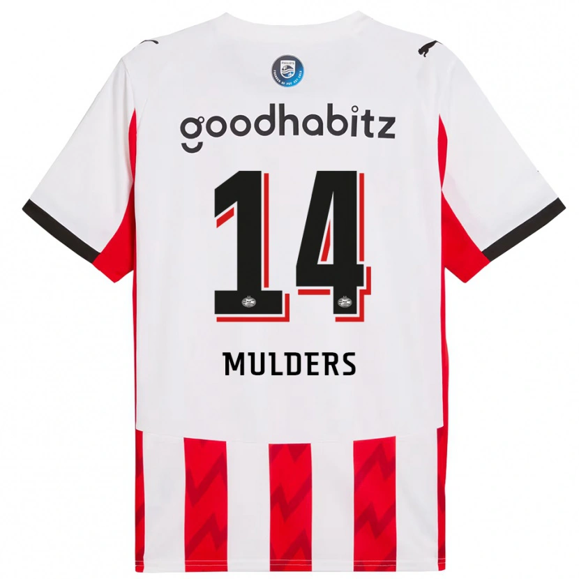 Danxen Homme Maillot Boet Mulders #14 Rouge Blanc Tenues Domicile 2025/26 T-Shirt