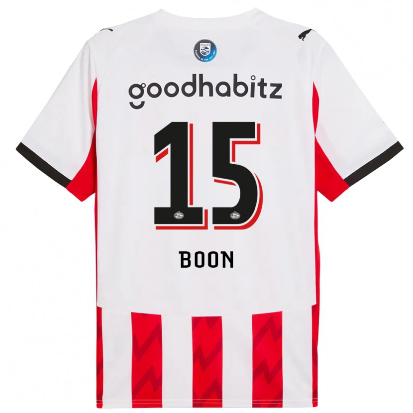 Danxen Homme Maillot Rens Boon #15 Rouge Blanc Tenues Domicile 2025/26 T-Shirt