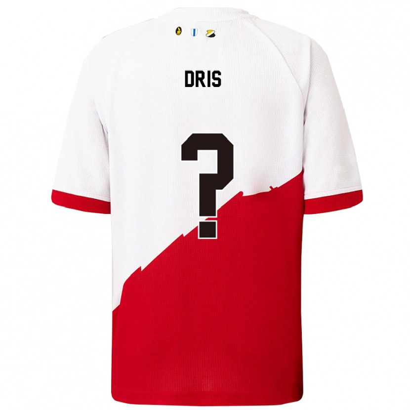 Danxen Homme Maillot Sofiane Dris #0 Blanc Rouge Tenues Domicile 2025/26 T-Shirt