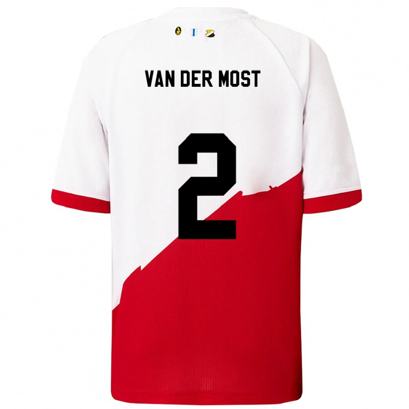 Danxen Homme Maillot Liza Van Der Most #2 Blanc Rouge Tenues Domicile 2025/26 T-Shirt
