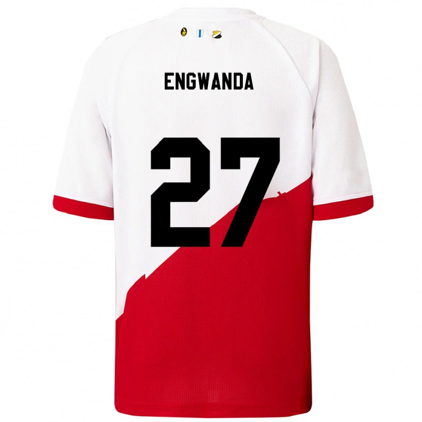 Danxen Homme Maillot Alonzo Engwanda #27 Blanc Rouge Tenues Domicile 2025/26 T-Shirt