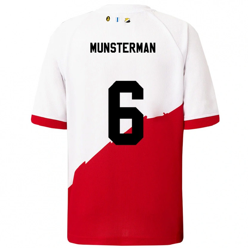Danxen Homme Maillot Marthe Munsterman #6 Blanc Rouge Tenues Domicile 2025/26 T-Shirt