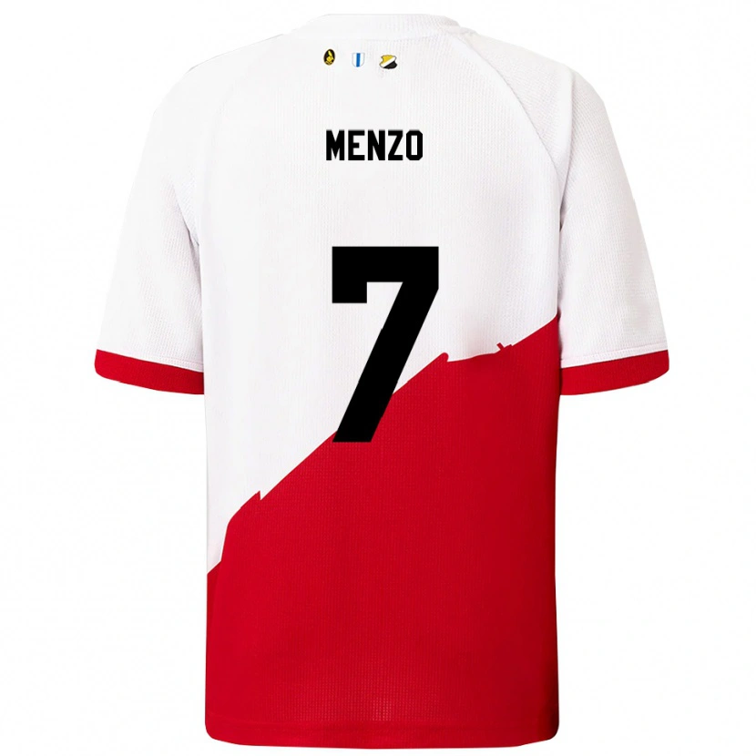 Danxen Homme Maillot Björn Menzo #7 Blanc Rouge Tenues Domicile 2025/26 T-Shirt