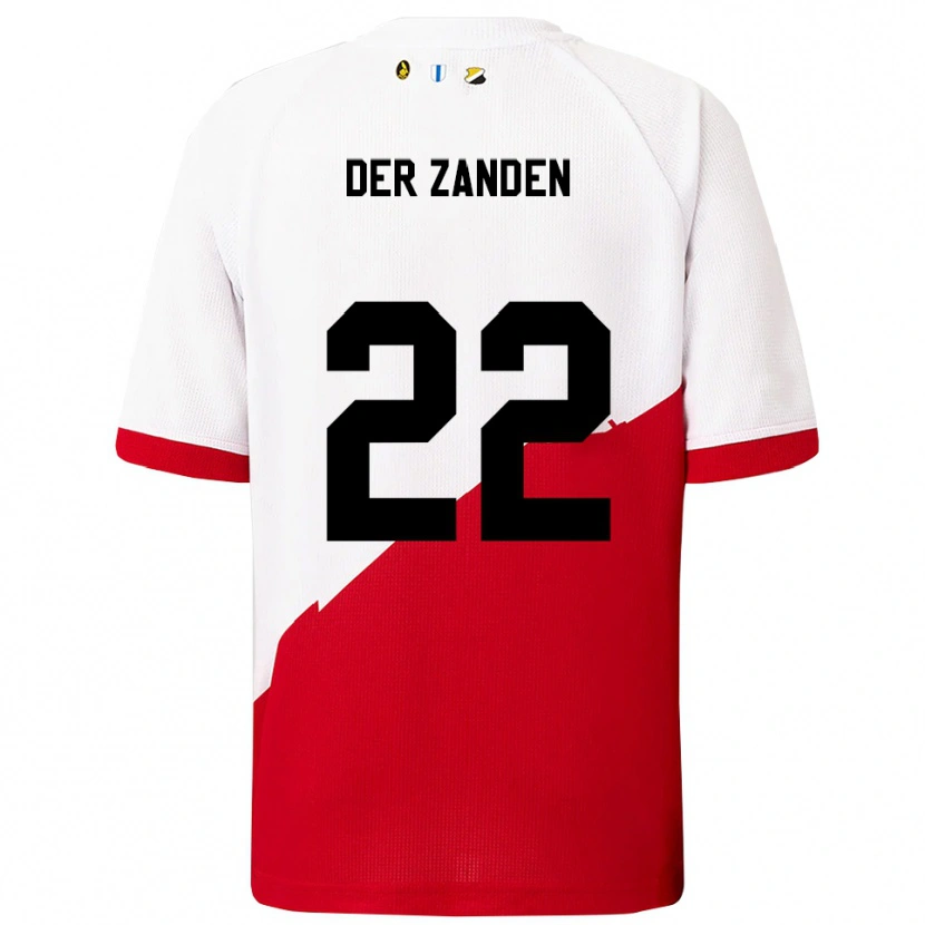 Danxen Homme Maillot Iise Van Der Zanden #22 Blanc Rouge Tenues Domicile 2025/26 T-Shirt