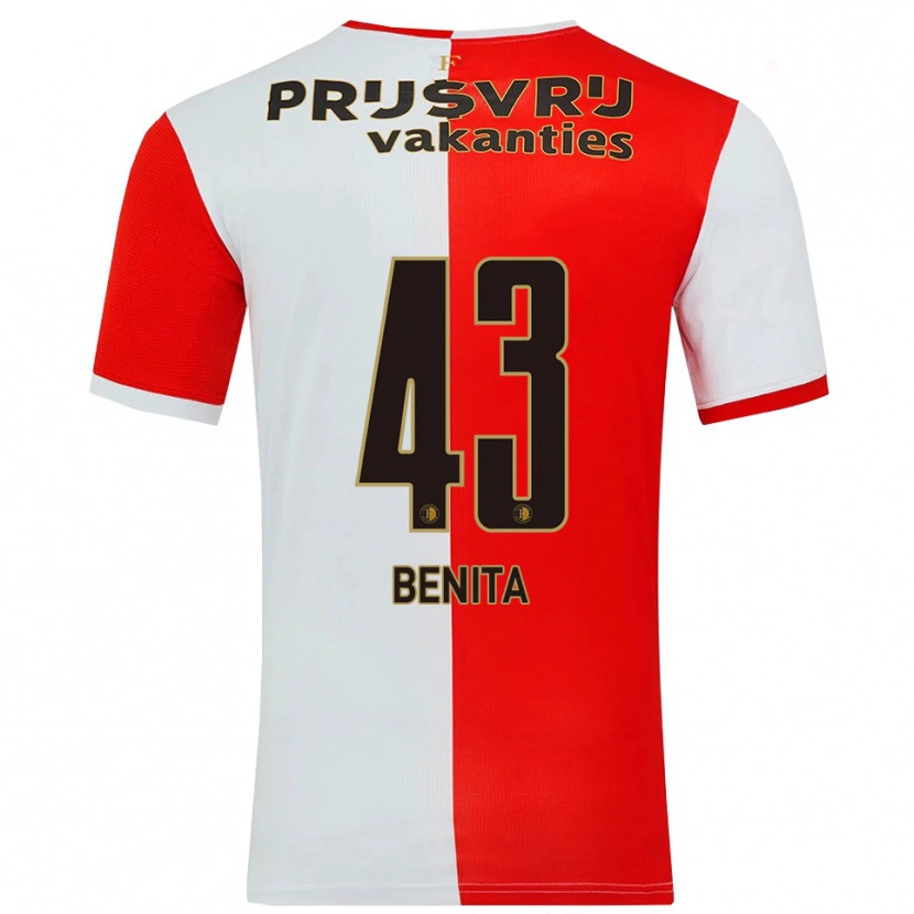 Danxen Homme Maillot Mimeirhel Benita #43 Rouge Blanc Tenues Domicile 2025/26 T-Shirt