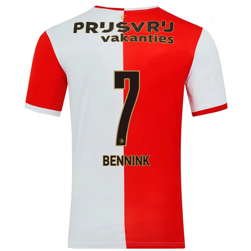 Danxen Homme Maillot Maxime Bennink #7 Rouge Blanc Tenues Domicile 2025/26 T-Shirt