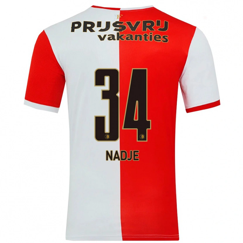 Danxen Homme Maillot Chris-Kévin Nadje #34 Rouge Blanc Tenues Domicile 2025/26 T-Shirt