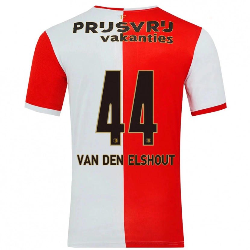 Danxen Homme Maillot Tobias Van Den Elshout #44 Rouge Blanc Tenues Domicile 2025/26 T-Shirt