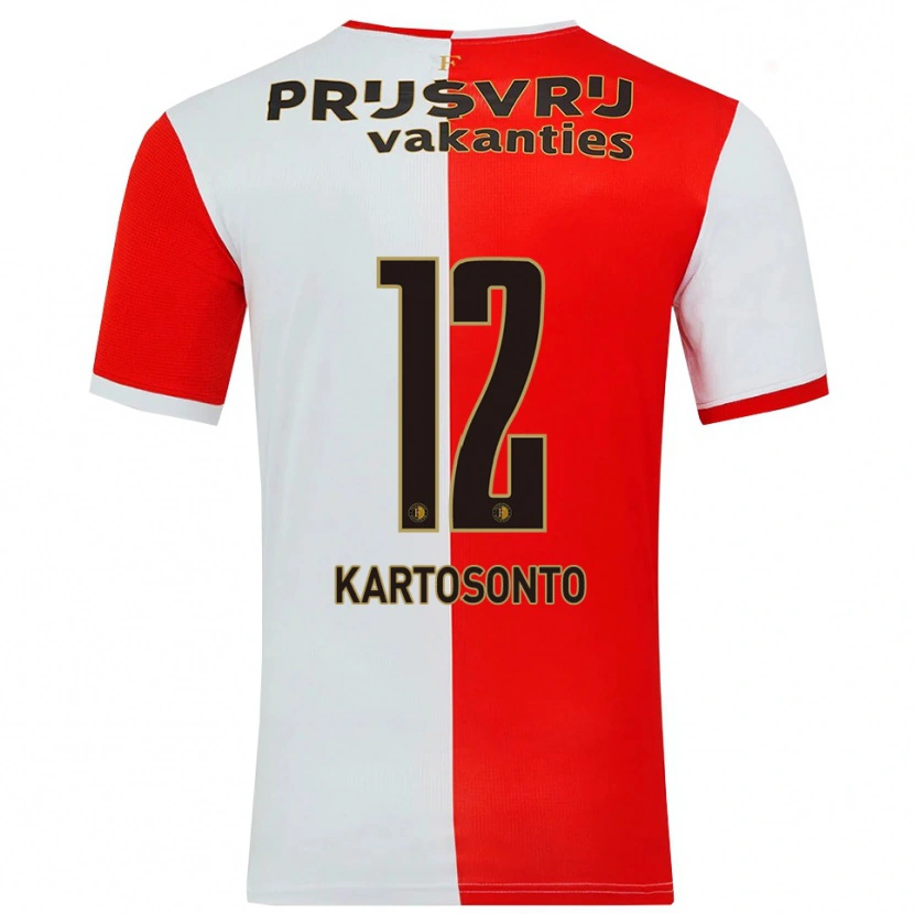 Danxen Homme Maillot Sirano Kartosonto #12 Rouge Blanc Tenues Domicile 2025/26 T-Shirt