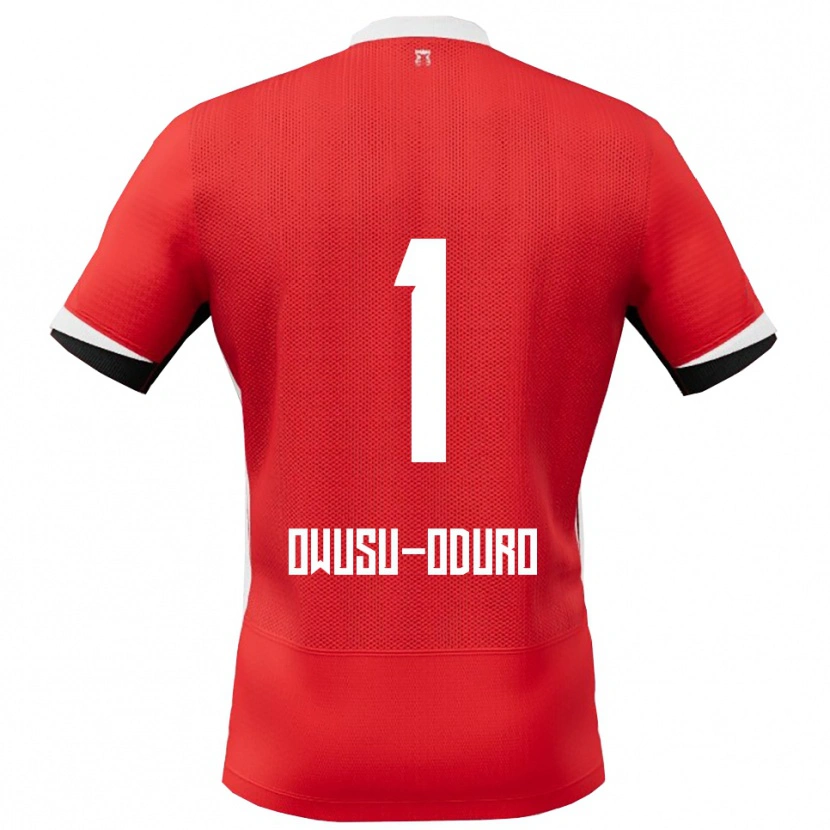 Danxen Homme Maillot Rome Jayden Owusu-Oduro #1 Rouge Blanc Tenues Domicile 2025/26 T-Shirt