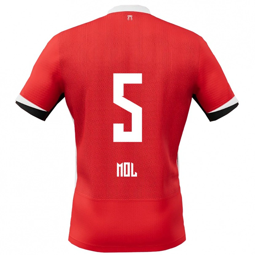 Danxen Homme Maillot Camie Mol #5 Rouge Blanc Tenues Domicile 2025/26 T-Shirt