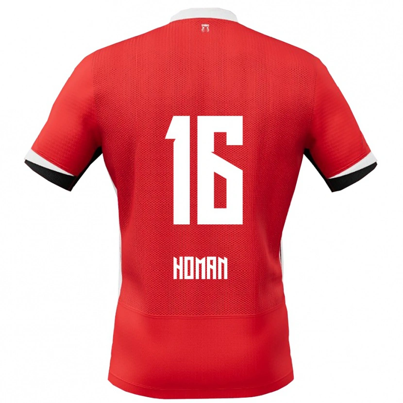 Danxen Homme Maillot Nick Homan #16 Rouge Blanc Tenues Domicile 2025/26 T-Shirt