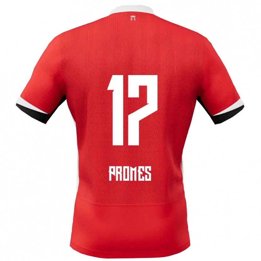 Danxen Homme Maillot Rodrigo Promes #17 Rouge Blanc Tenues Domicile 2025/26 T-Shirt
