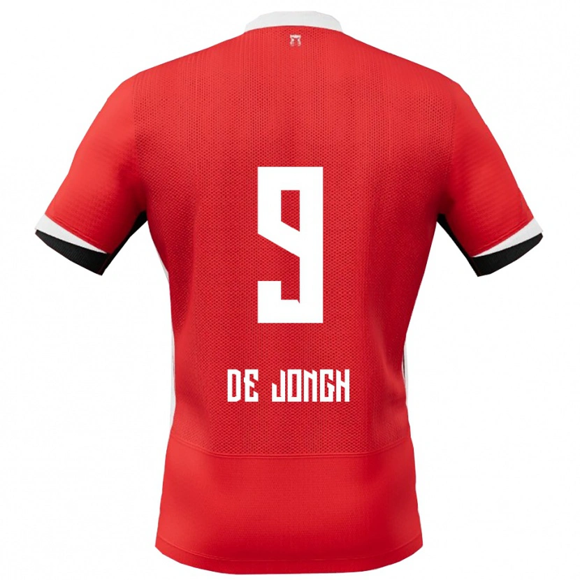 Danxen Homme Maillot Iain De Jongh #9 Rouge Blanc Tenues Domicile 2025/26 T-Shirt
