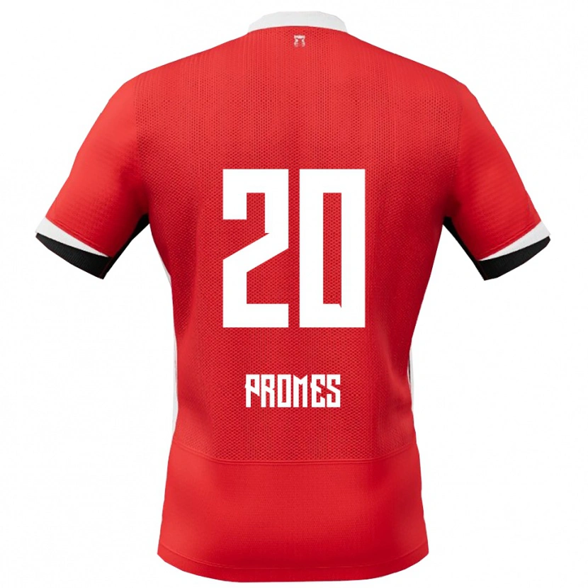 Danxen Homme Maillot Valentino Promes #20 Rouge Blanc Tenues Domicile 2025/26 T-Shirt