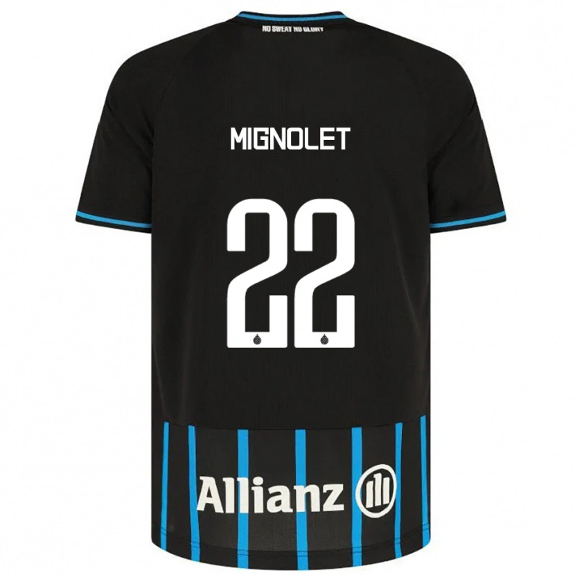 Danxen Homme Maillot Simon Mignolet #22 Noir Bleu Tenues Domicile 2025/26 T-Shirt