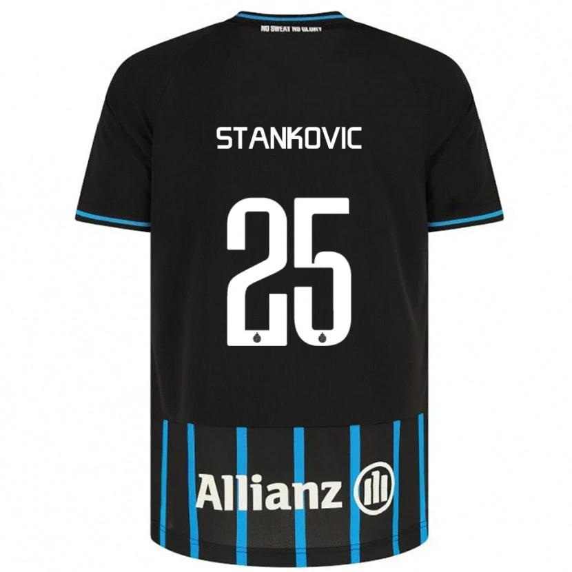 Danxen Homme Maillot Aleksandar Stanković #25 Noir Bleu Tenues Domicile 2025/26 T-Shirt