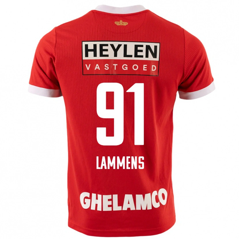 Danxen Homme Maillot Senne Lammens #91 Rouge Blanc Tenues Domicile 2025/26 T-Shirt