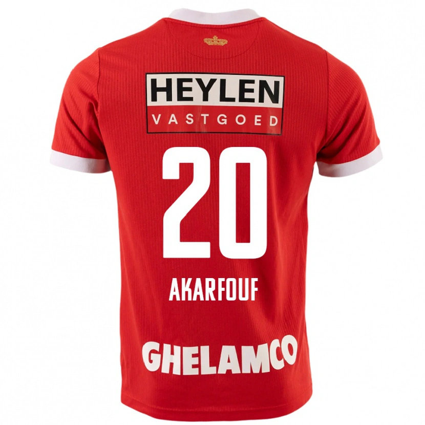 Danxen Homme Maillot Hamza Akarfouf #20 Rouge Blanc Tenues Domicile 2025/26 T-Shirt