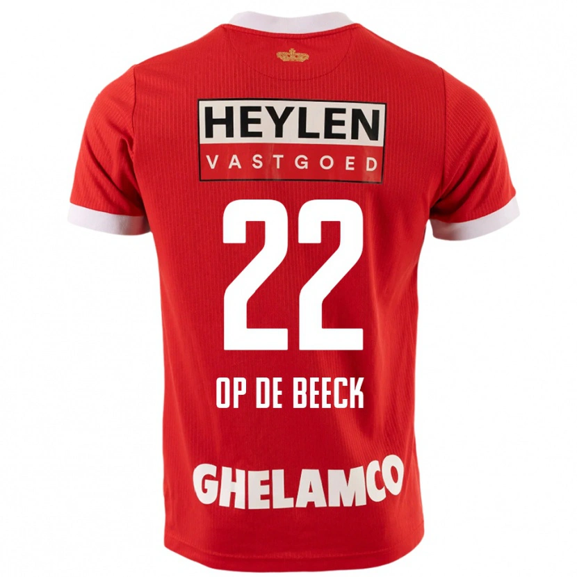 Danxen Homme Maillot Gregg Op De Beeck #22 Rouge Blanc Tenues Domicile 2025/26 T-Shirt
