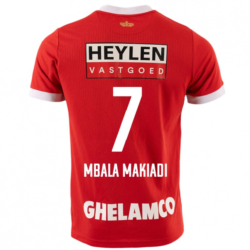 Danxen Homme Maillot Ravi Mbala Makiadi #7 Rouge Blanc Tenues Domicile 2025/26 T-Shirt