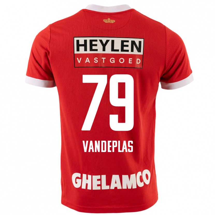 Danxen Homme Maillot Gerard Vandeplas #79 Rouge Blanc Tenues Domicile 2025/26 T-Shirt