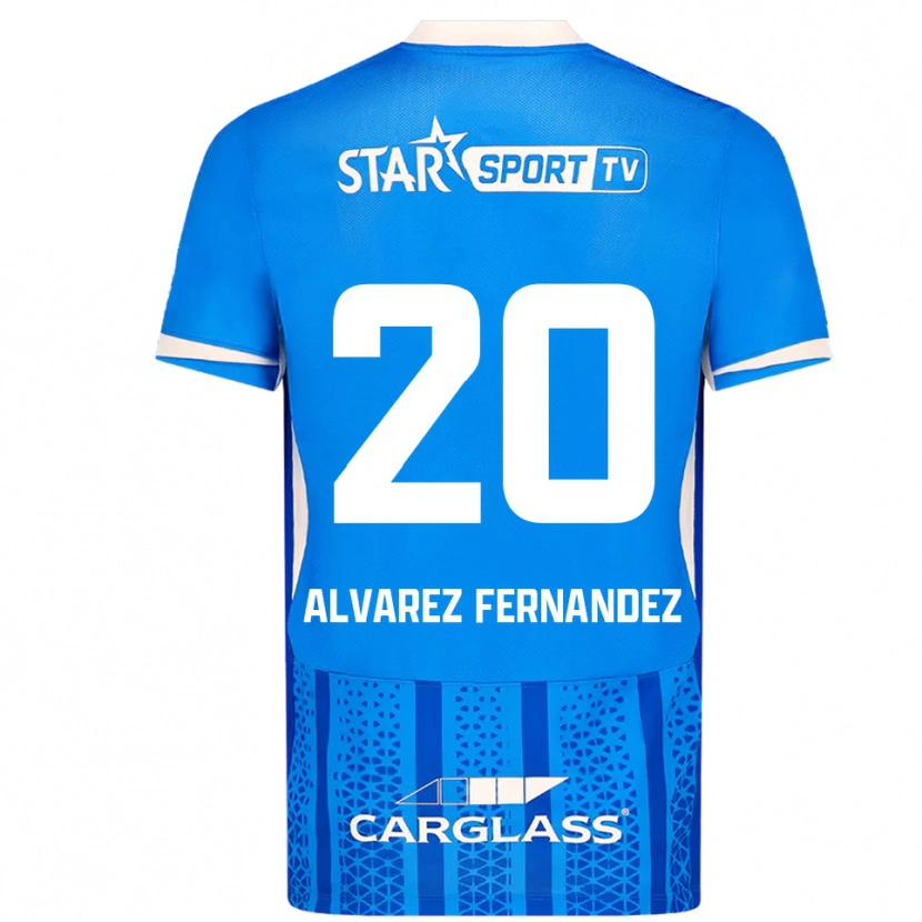 Danxen Homme Maillot Loïc Alvarez Fernandez #20 Bleu Blanc Tenues Domicile 2025/26 T-Shirt