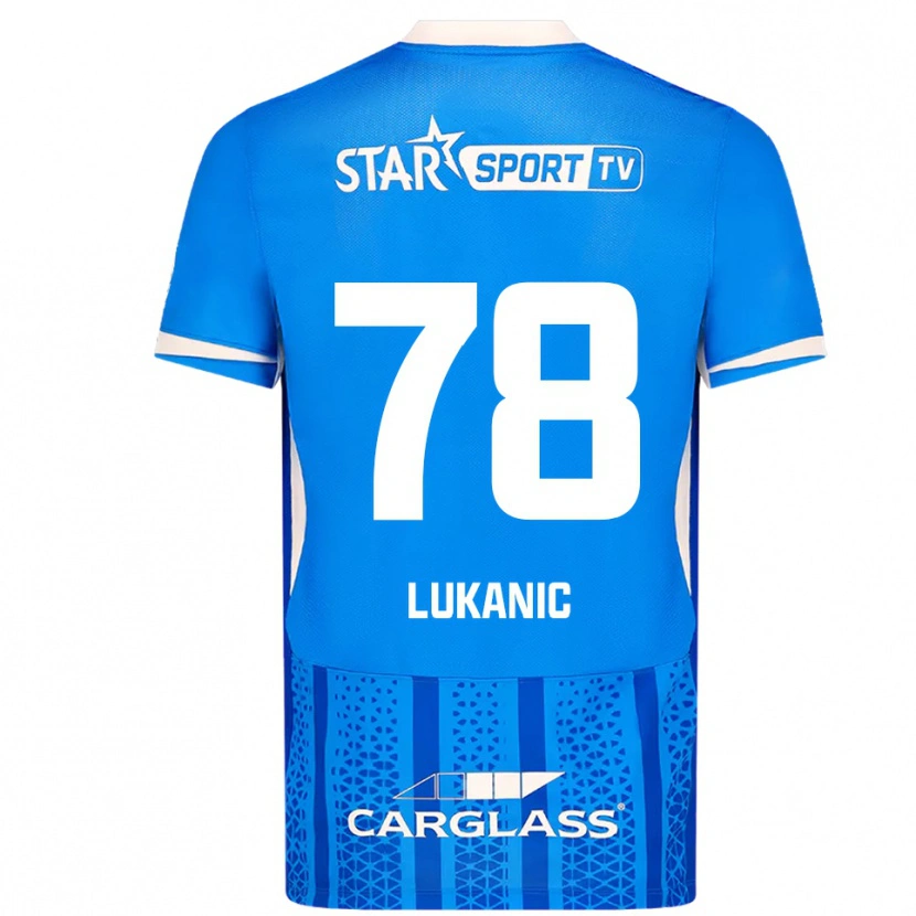 Danxen Homme Maillot Luka Lukanic #78 Bleu Blanc Tenues Domicile 2025/26 T-Shirt