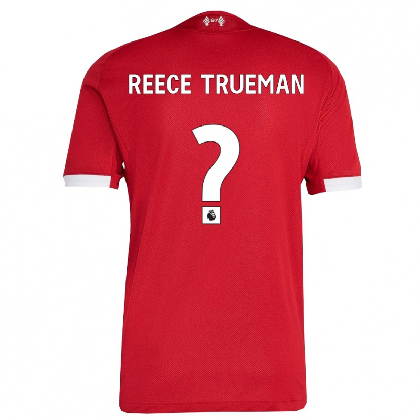 Danxen Homme Maillot Reece Trueman #0 Rouge Blanc Tenues Domicile 2025/26 T-Shirt