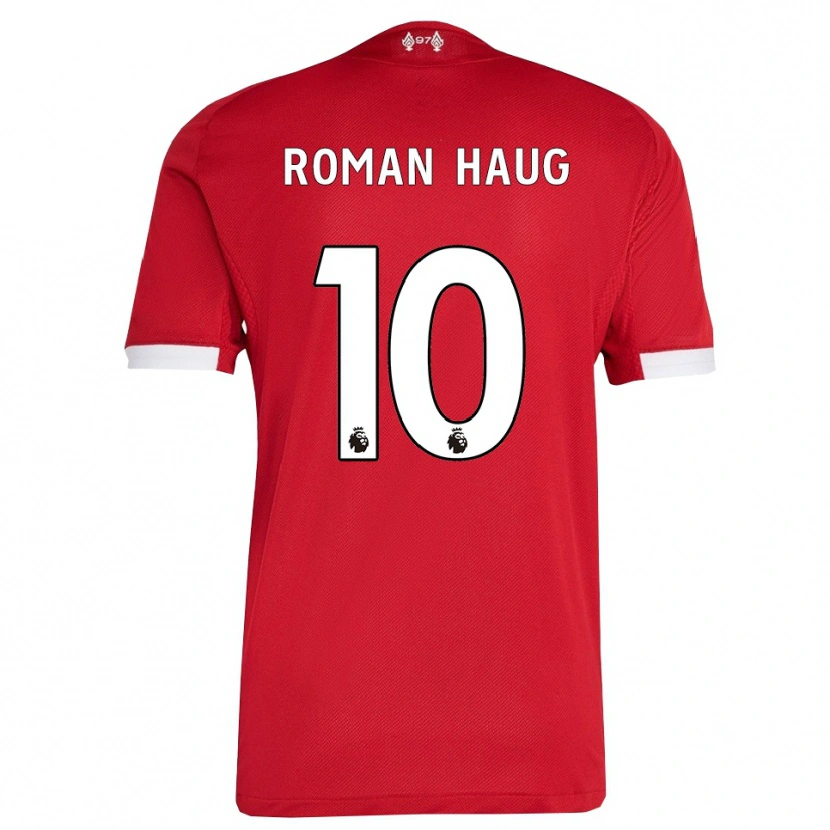 Danxen Homme Maillot Sophie Román Haug #10 Rouge Blanc Tenues Domicile 2025/26 T-Shirt