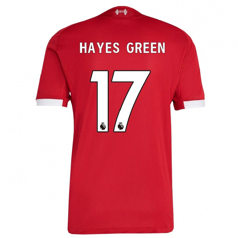 Danxen Homme Maillot Charlie Hayes-Green #17 Rouge Blanc Tenues Domicile 2025/26 T-Shirt