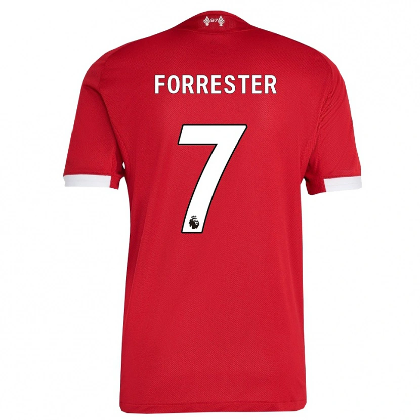 Danxen Homme Maillot La'more Forrester #7 Rouge Blanc Tenues Domicile 2025/26 T-Shirt