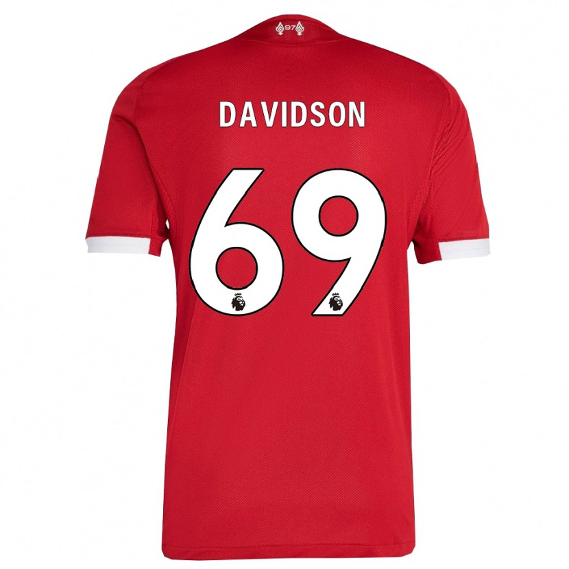 Danxen Homme Maillot Josh Davidson #69 Rouge Blanc Tenues Domicile 2025/26 T-Shirt