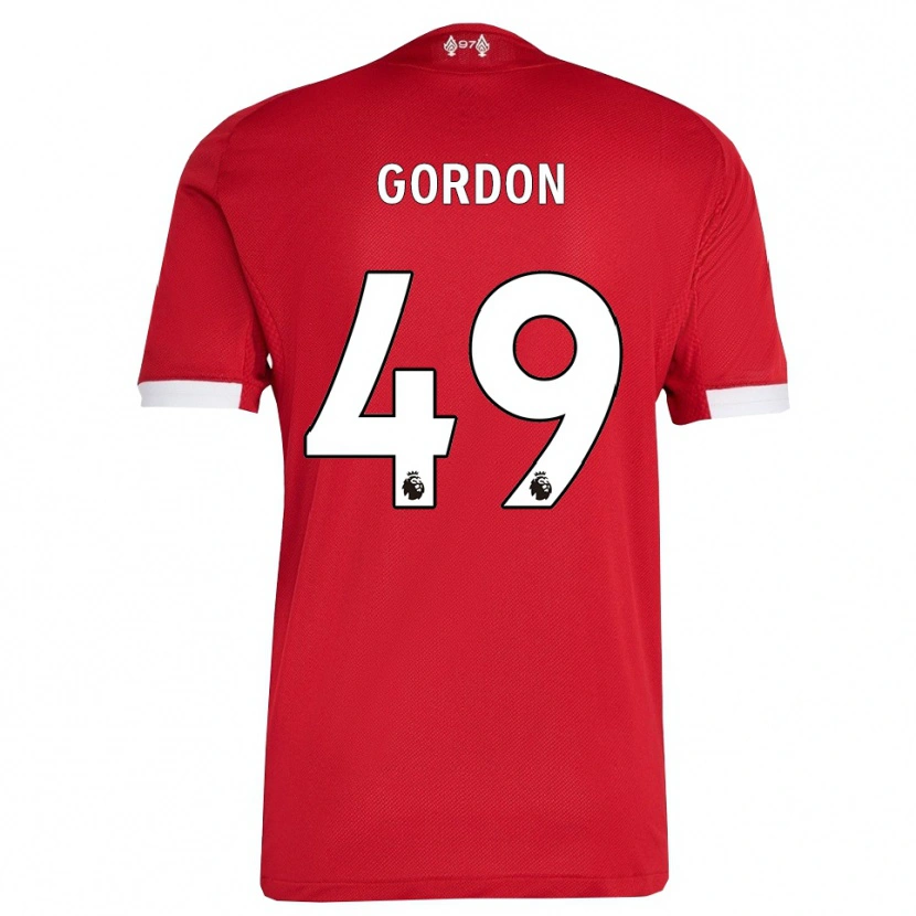 Danxen Homme Maillot Kaide Gordon #49 Rouge Blanc Tenues Domicile 2025/26 T-Shirt
