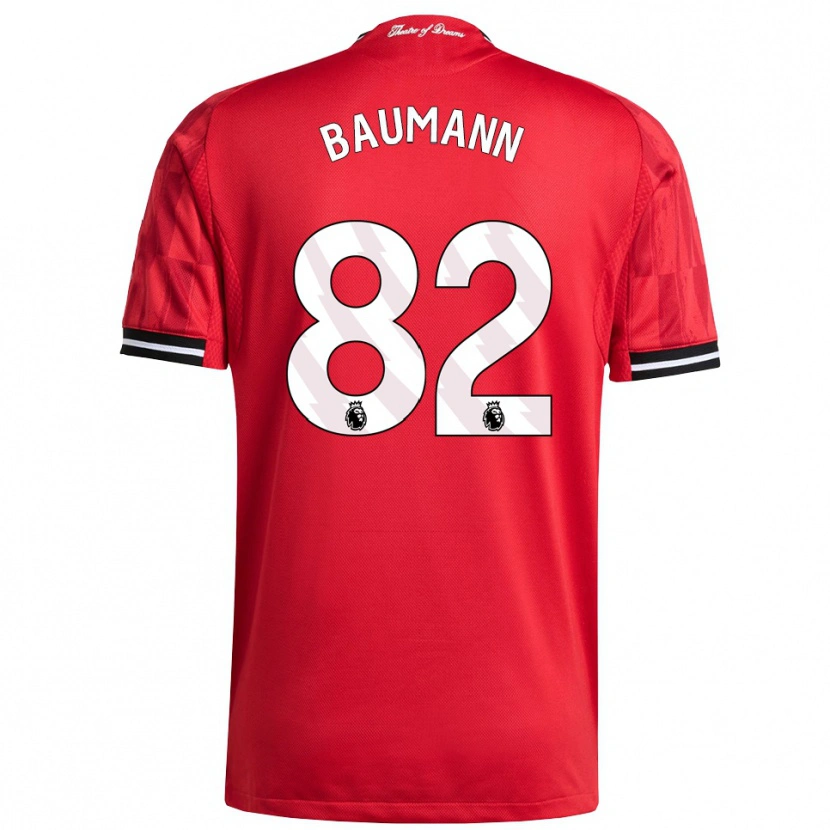 Danxen Homme Maillot Zach Baumann #82 Rouge Noir Blanc Tenues Domicile 2025/26 T-Shirt