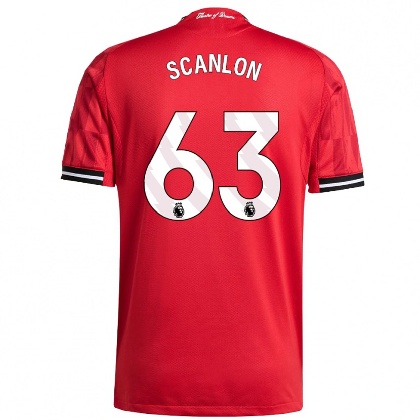 Danxen Homme Maillot James Scanlon #63 Rouge Noir Blanc Tenues Domicile 2025/26 T-Shirt