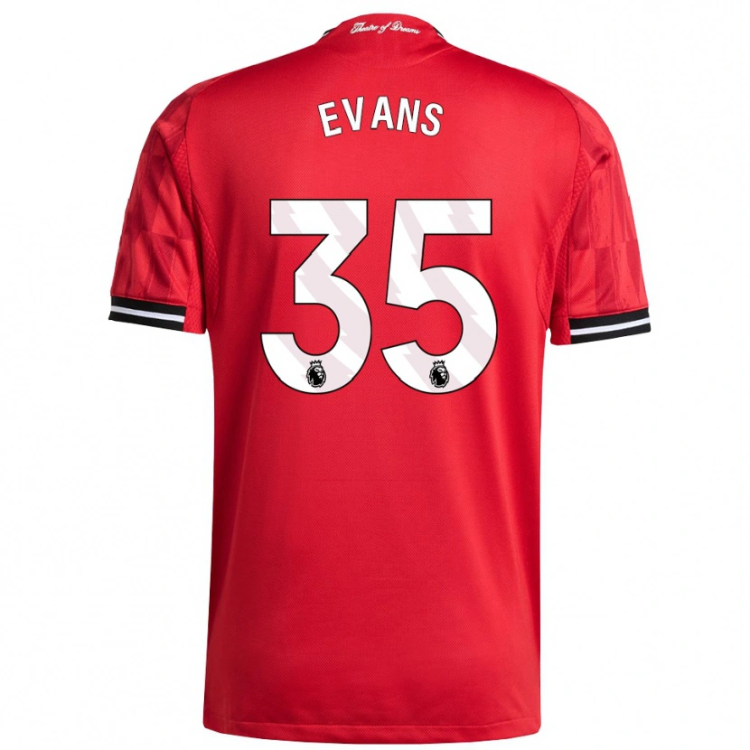 Danxen Homme Maillot Jonny Evans #35 Rouge Noir Blanc Tenues Domicile 2025/26 T-Shirt