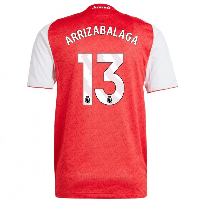 Danxen Homme Maillot Kepa Arrizabalaga #13 Rouge Blanc Tenues Domicile 2025/26 T-Shirt