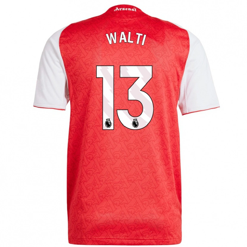 Danxen Homme Maillot Lia Walti #13 Rouge Blanc Tenues Domicile 2025/26 T-Shirt