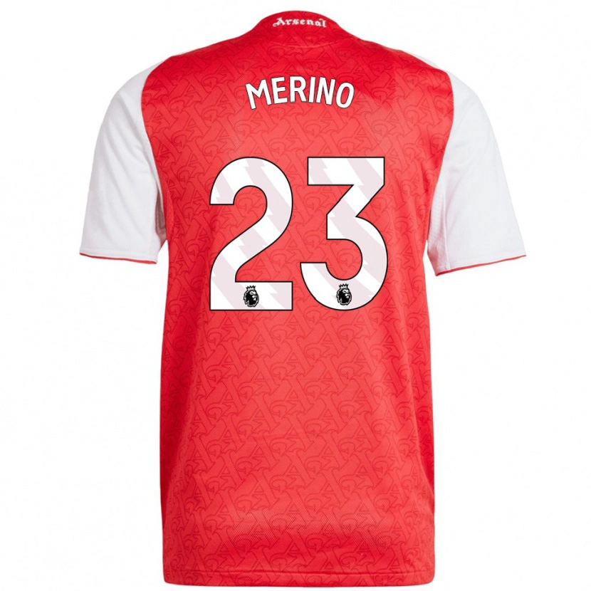 Danxen Homme Maillot Mikel Merino #23 Rouge Blanc Tenues Domicile 2025/26 T-Shirt