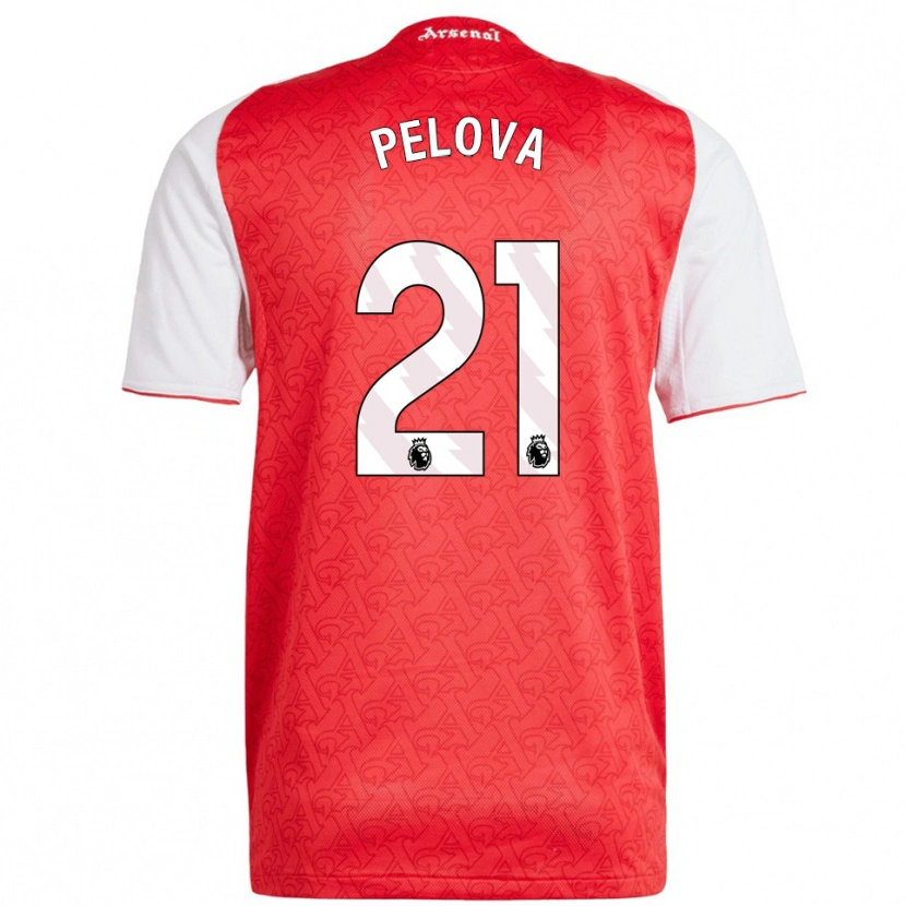 Danxen Homme Maillot Victoria Pelova #21 Rouge Blanc Tenues Domicile 2025/26 T-Shirt