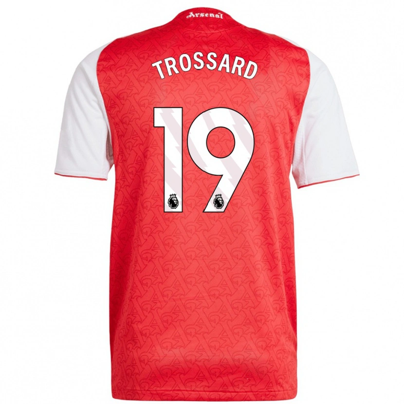 Danxen Homme Maillot Leandro Trossard #19 Rouge Blanc Tenues Domicile 2025/26 T-Shirt