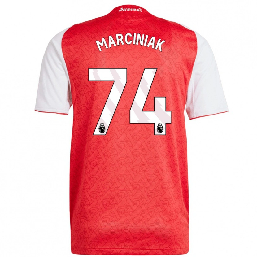 Danxen Homme Maillot Alex Marciniak #74 Rouge Blanc Tenues Domicile 2025/26 T-Shirt